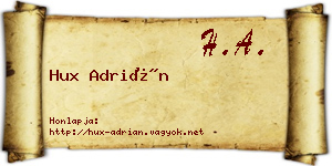 Hux Adrián névjegykártya